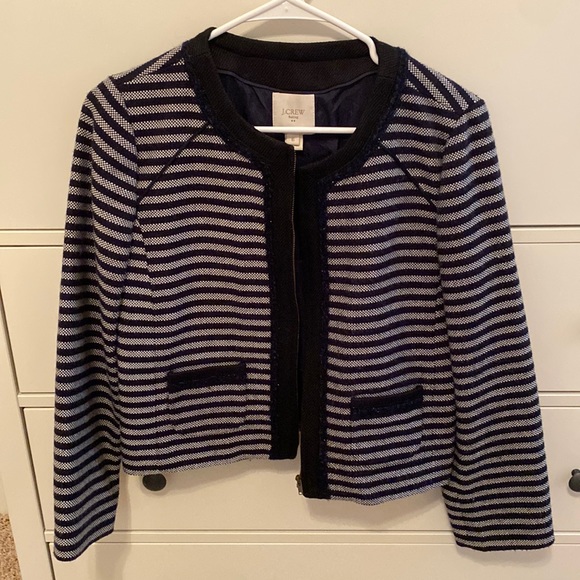 J Crew Mercantile Size 6 Zip Up Tweed Jacket